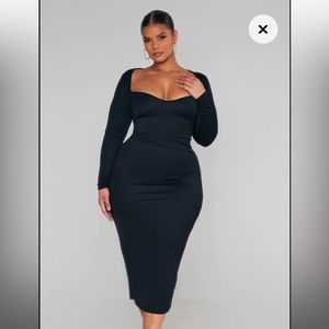 Fashion to Figure Black Dress with Enhancing Neckline